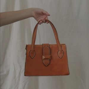 Vintage 70s small brown leather bag
